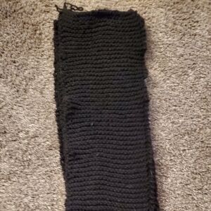 Hand-Knit Black Scarf